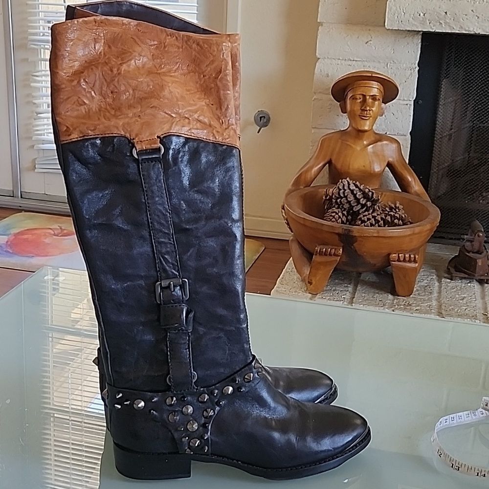 Sam Edelman Leather Park Harness Riding Boots Size 7.5‎ Like New